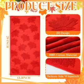 Oudain 4 Pcs Fall Hand Towels for Bathroom Maple Leaves Bath Towels Set 29.5 x 13.7 Inch 100% Cotton Autumn Jacquard Bathroom Decors for Kitchen Fall Thanksgiving Cleaning Drying Cooking