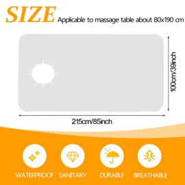 10 Pcs Disposable Fitted Massage Table Sheets with Face Hole Breathable Non Woven Fabric Massage Table Protective Cover with Elastic Oilproof Massage Table Sheets 85 x 39 Inches