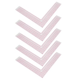 HERCHR Plastic Sewing Ruler, 5PCS L Shaped Ruler Right Angle Ruler Sewing Measure Tailor Ruler Clear Sewing Ruler for Tailor Measuring Supplies