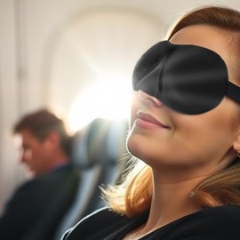 Dreamscape™ Contour Sleep Mask by MaskCraft® Features Blink-Free Comfort with Soft Foam Earplugs and Satin Pouch!