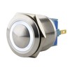 SeKi Stainless Steel Push Switch Diameter 25 mm Locking Curved