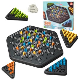 YAOZUP Chain Triangle Game, Triggle Game, Triggle Elastic Band Game, Chain Triangle Game, Classic Strategy Collectable Pegboard Game for Children, Adults, Family Party