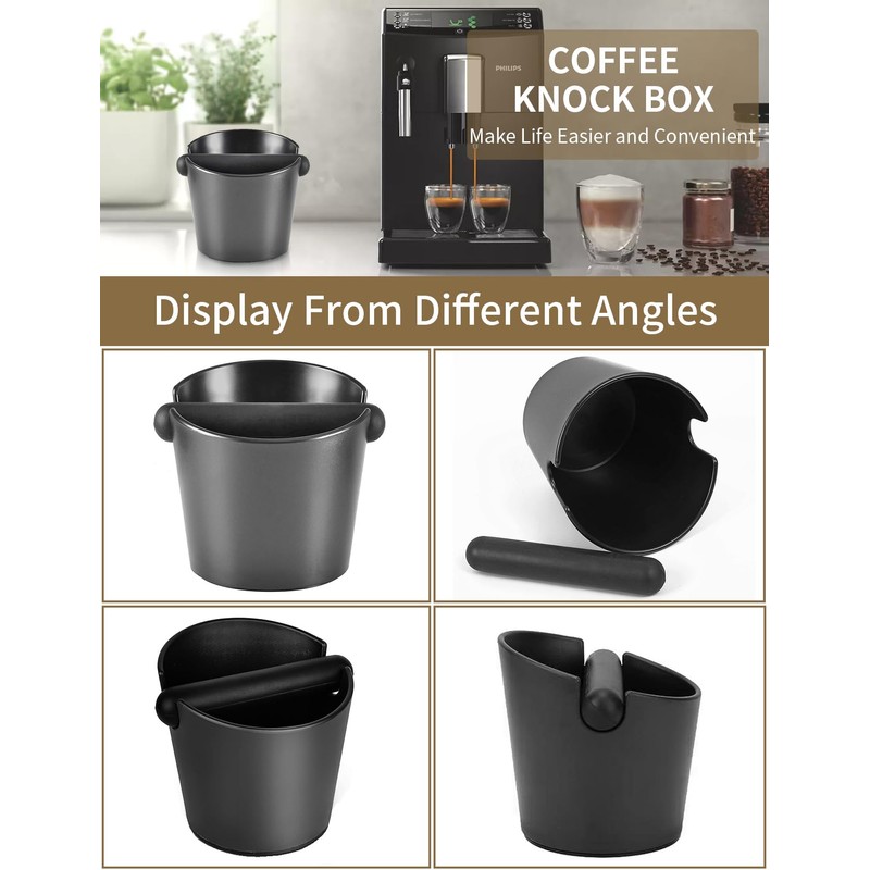 Espresso Coffee Knock Box for Barista, ABS Coffee Grind Knock