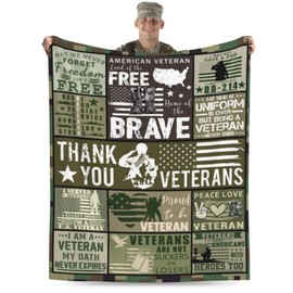 Veterans Day Gifts for Men, Vietnam Veteran Gifts, Hard Head Veterans Gifts for Navy/Army/Air Force, Veteran Day Gift Ideas, Proud Patriotic Veteran Blanket for Father's Day, Christmas,60"X 50"