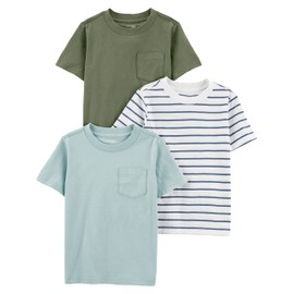 Simple Joys by Carter's Baby and Toddler Boys' 3-Pack Solid Pocket Short-Sleeve Tee Shirts