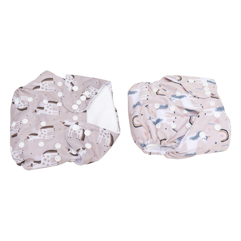 2pcs Baby Cloth Diapers Reusable Washable One Size Adjustable Stretchy