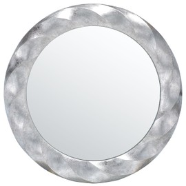 SAFAVIEH Home Collection Winterrose Silver 33-inch Round Decorative Accent Wall Mirror for Bedroom Living Room Bathroom Entryway