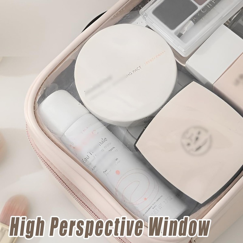 AIMALL Waterproof Travel Cosmetic Bag - Lightweight Transparent Organizer with