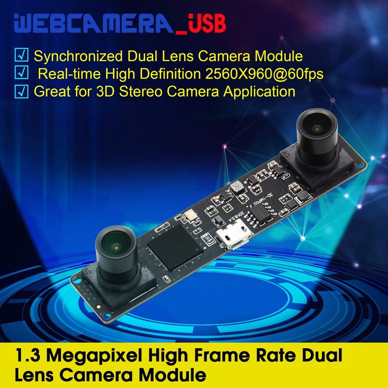 G Double Lens USB Camera Module 960p 60fps 3D Stereo