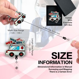 Wee Woo Funny ID Card Badge Holder Responder Ambulance Badge Reel Retractable with Alligator Clip,for Paramedic Nurse Doctor Medical Worker,Emergency Bus Driver,Rapid Response Team Trauma Team XZJ009