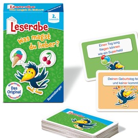 Ravensburger Leserabe 23497 Card Game for Learning to Read with Fun 2nd Grade Educational Game from 7 Years