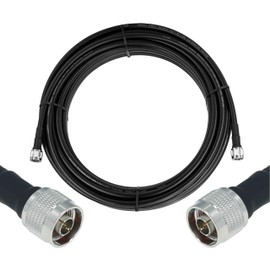 RFCOMS-400 Low Loss Coaxial Cable, LMR400 Equivalent 50 ohm N-Male to N-Male Crimped Connectors Cables - 75FT Low Signal Loss Coaxial 50ohm for RF Radio to Antenna/Signal Booster