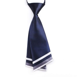 HANERDUN Women's Necktie, One-Touch Ribbon, Uniform Tie, Adjustable, For Girls, Business, School Style, Formal, Gift, blue (navy blue)