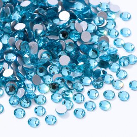 Meibite Malachite Blue Flatback Rhinestones, Glass Rhinestones for Nail Art and Craft, Glue Fix, Loose Crystal Gemstones(Malachite Blue, SS8, 1440pcs, 2.3-2.5mm)