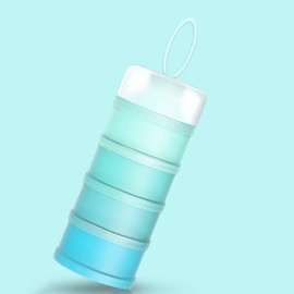 Dispensador de Fórmula de Leche en Polvo para Bebés, Contenedor de Fórmula Apilable de 4 Capas, Contenedor de Almacenamiento de Viaje para Alimentación de Bebés para Actividades (azul)