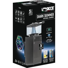 Sicce Shark Nano Protein Skimmer 300 up to 80 Gallon Saltwater Aquariums | Ultra Quiet Pump, Adjustable, Compact, Small Aquarium Marine Reef Tank