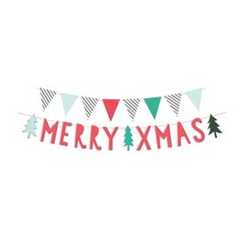 Decoration Set Banner 'Merry Christmas' Party Chain Merry Christmas Decoration Garland and Bunting Red Green