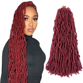 Ainimiu 18 Inch New Faux Locs Crochet Hair Soft Locs Crochet Hair Natural Faux Braids Pre-looped Synthetic Afro Roots Braid For Black Women