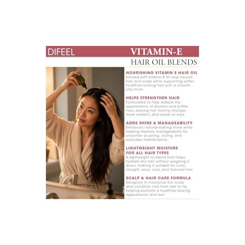 Difeel Aceite de cabello natural premium - Aceite de vitamina