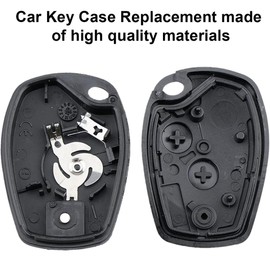 NJCXOLA 2 Pack Renault Key Shell 2 Buttons Car Key Housing with 4 Micro Buttons and Screwdriver Compatible with Renault Kangoo Modus Clio Master Trafic Twingo Switch and Dacia