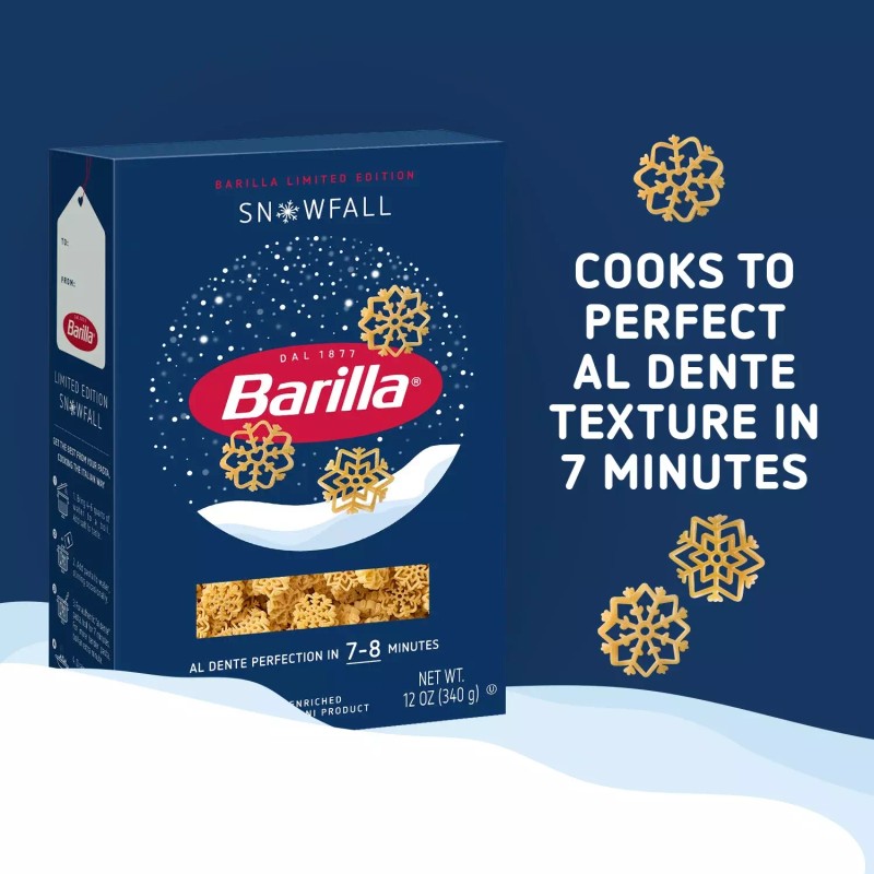 Barilla Snowfall Pasta, 12 oz Box - Limited Edition Snowflake