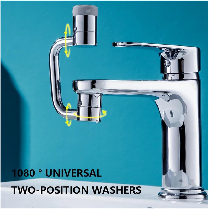 Extensor de grifo giratorio 1080°, filtro universal, extensión para grifo