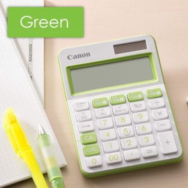 Canon LS-105WUC-GR Colorful Calculator, 10 Digits, Mini Tabletop Size, W Tax Function, Antibacterial Specifications