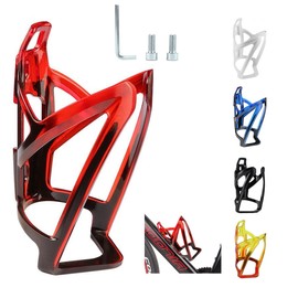 Garegce Bike Water Bottle Cage, 1PCS Mountain Bicycle Water Bottle Holder with Screws，Universal Durable Non-Slip Cycling Drink Bottles Holder for Road Bike Kids Bikes Accessories-Red Black