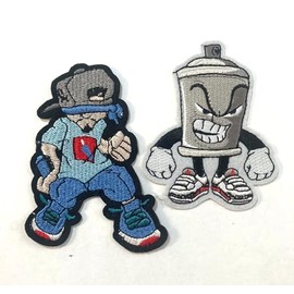 Urban Street Graffiti Art Style Clothing Accessories Patches – Easy Iron-On or Sew-On – Customizable Fashion for Jackets, Hats, Bags, and More