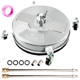 Wexo Palindrog 19" Pressure Washer Surface Cleaner with 4 Wheels, Stainless Steel Power Washer Surface Cleaner for Driveways Sidewalks Patios, 1/4" Quick Connector, 2 Extension Wand, 4000 PSI