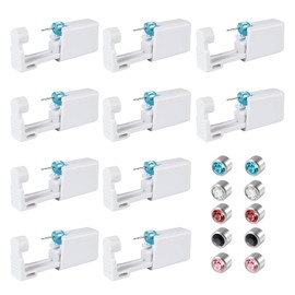 10 Pack Ear Piercing Gun, Disposable Ear Piercing Kit Ear Gun with Earring Studs, Painless Safety Self Ear Piercer Gun Kit Tool for Girls Women Men Mixed Colours