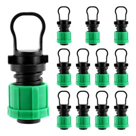 Daiilg Drip Irrigation Tubing End Cap Plug 1/2 Inch Universal End Cap Fitting, for with 16mm Drip Tape Tubing Sprinkler System