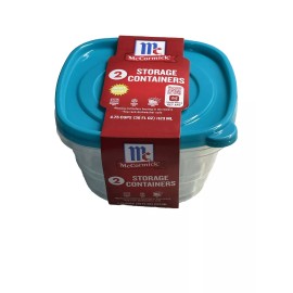 McCormick  2 Storage Containers 4.75 Cups 38floz 1123ml. Microwave/Free