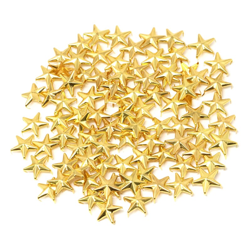 Honbay 100PCS 15mm Gold Nailheads Star Punk Rivets DIY Metal