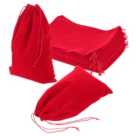 uxcell 20 Pcs Velvet Drawstring Bag, 8 x 12 Inch Jewelry Velvet Pouches Gift Bags for Wedding Party Favor Candy Jewelry Packaging Organizing Storage, Red