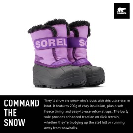 SOREL Toddler's Snow Commander Boot - Gumdrop, Purple Violet - 6