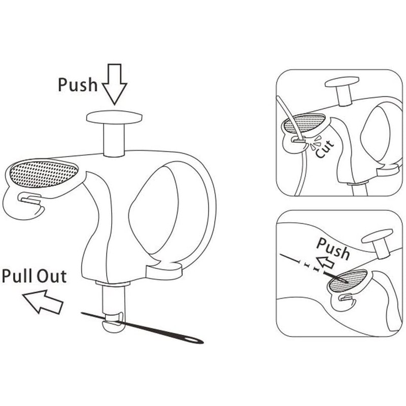 Needle Puller, 3 in 6 Thread Cutter Sewing Thimble Shielded