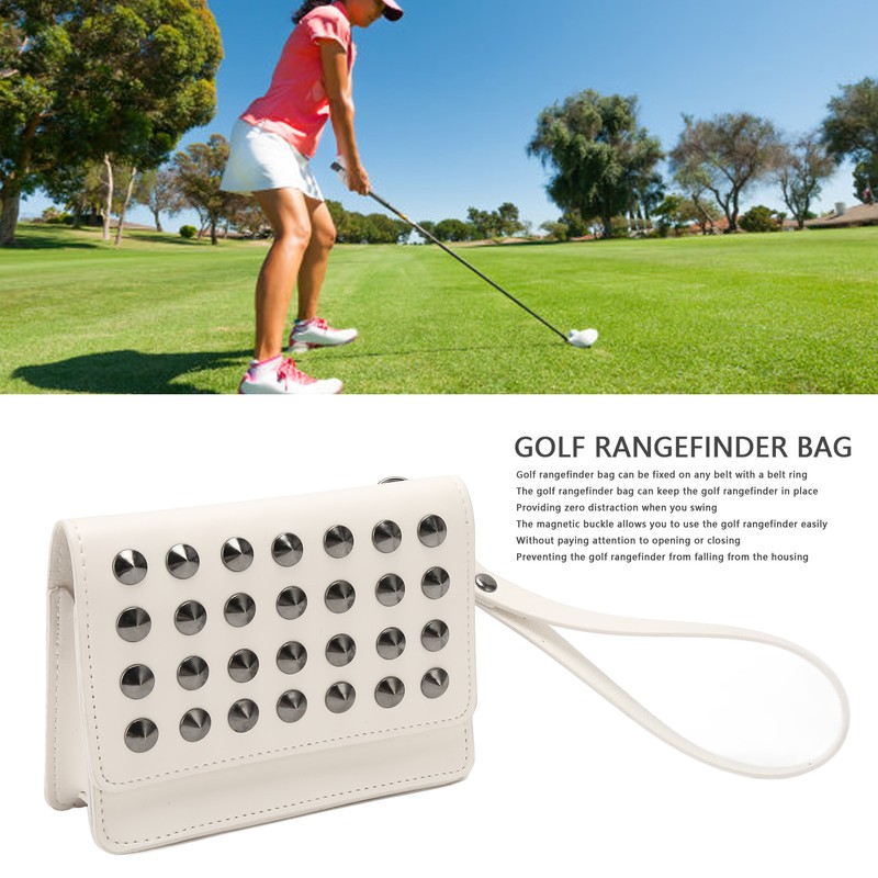 Outdoor Golf Rangefinder Leather Case Storage Bag Portable Golf Balls