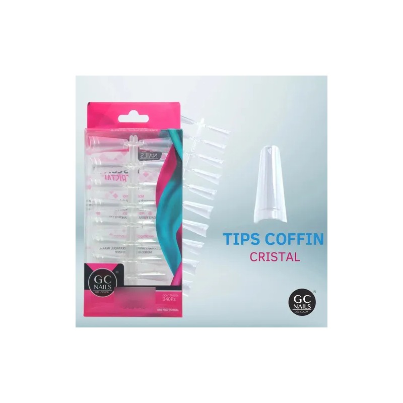 Tips Coffin 240 Pzs, Color A Elegir, Uñas Manicure, Gc