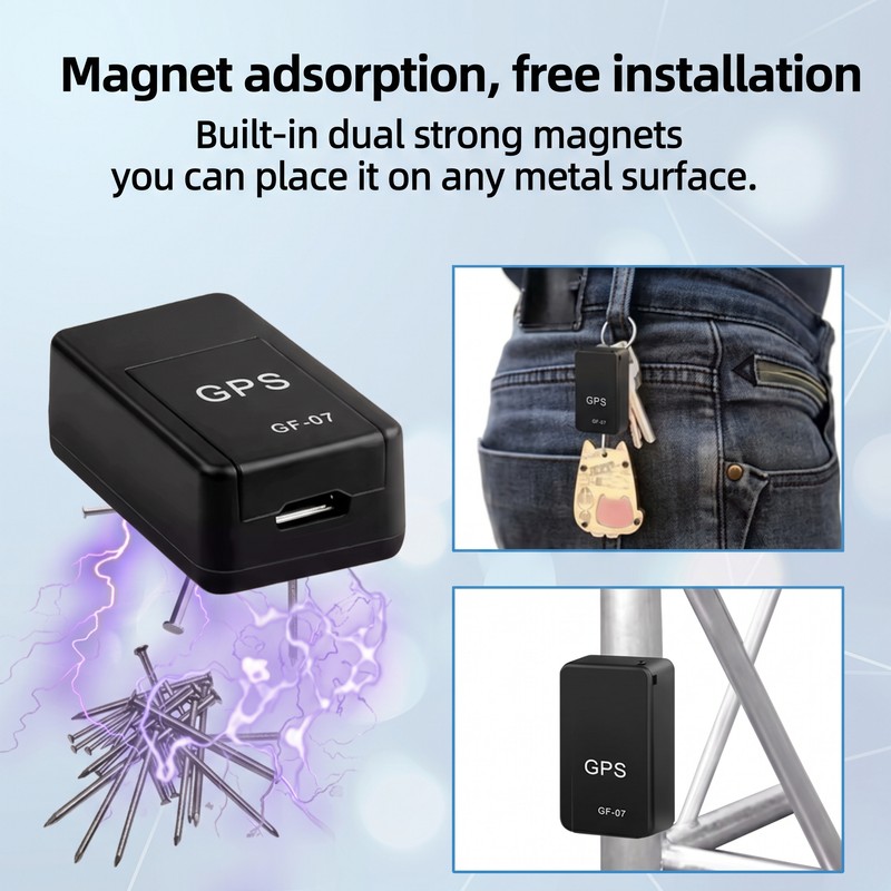 GF07 Mini Magnetic GPS Tracker - Real-Time Portable Tracking Device