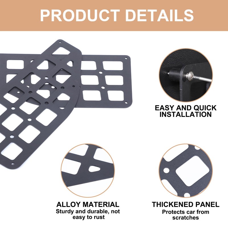 TerIourfou Front Door Pockets Molle Storage Panel Compatible with Nisan