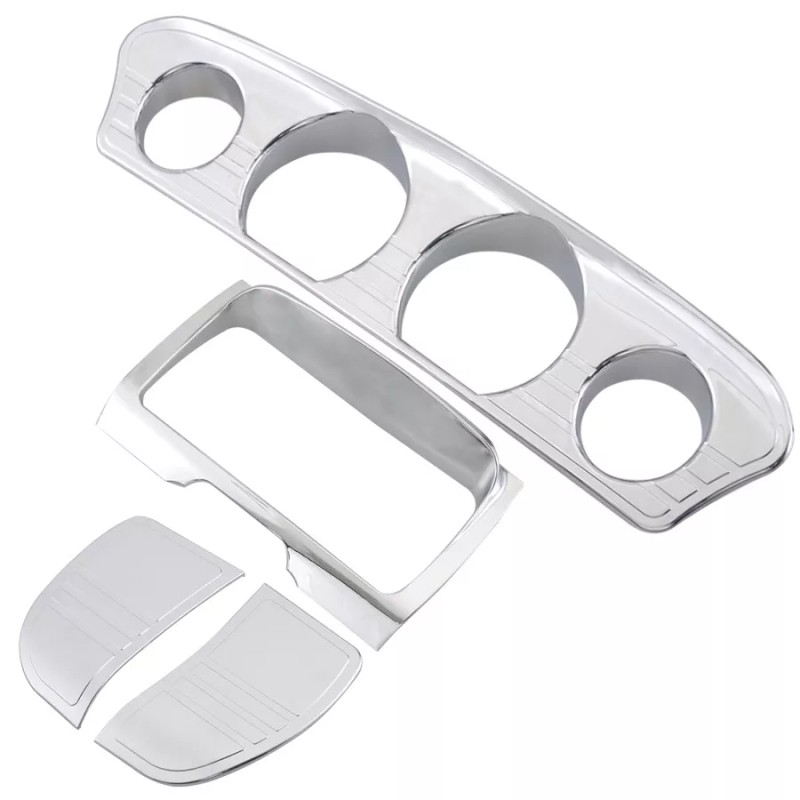 TrichTu Mount Chrome Gauge Stereo Accent Trim Cover Dash Panel