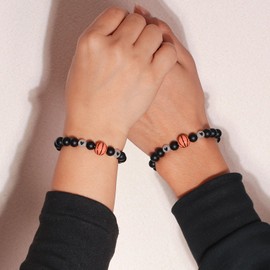 Stocking Stuffers Holiday Outfits for Women 2024 2pcs Football Bracelet Football Party Favors Basketball Bracelet Football Gifts for Couple Bracelet Friend Bracelet Beaded Bracelet Football Accessories