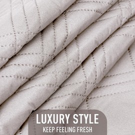 TAOCOCO 100% Waterproof Sofa Cushion Cover Reversible Couch Seat Cover for Dogs Pets Couch Cover for Chaise Sectional Sofa U Shape Sofa Furniture Protector Sofa Slipcover(Sofa, Cream)