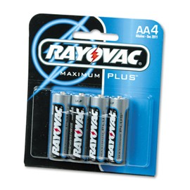 Rayovac High Energy Premium Alkaline Battery, AA, 4/Pack (RAY8154K)