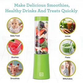 Euro Cuisine MM1R Personal Blender - Compact & Portable Smoothie Blender, Mini Blender Cup for Smoothies, Shakes, Baby Food,Single Serve Blender - Red