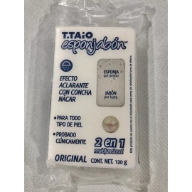 T.TAIO ESPONJABON EFECTO ACLARANTE CON CONCHA NACAR PRODUCTO DE MEXICO