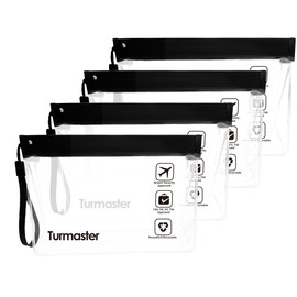 4 Packs Airport Approved Clear Travel Bag, Leak-Proof Airport Security Approved Liquid Bags 20 x 20 cm, Waterproof Travel Toiletry Bag for Liquids and Cosmetics, 4pcs Blue 5cm Wider at The Bottom