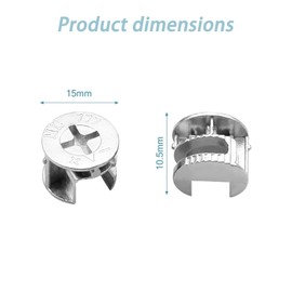 36 Pcs Cam Lock, Furniture Connecter Cam Lock Fittings, Cam Lock Nuts for Cabinet, Drawer, Wardrobe, Dresser, Furniture Panel Connecting Hardware