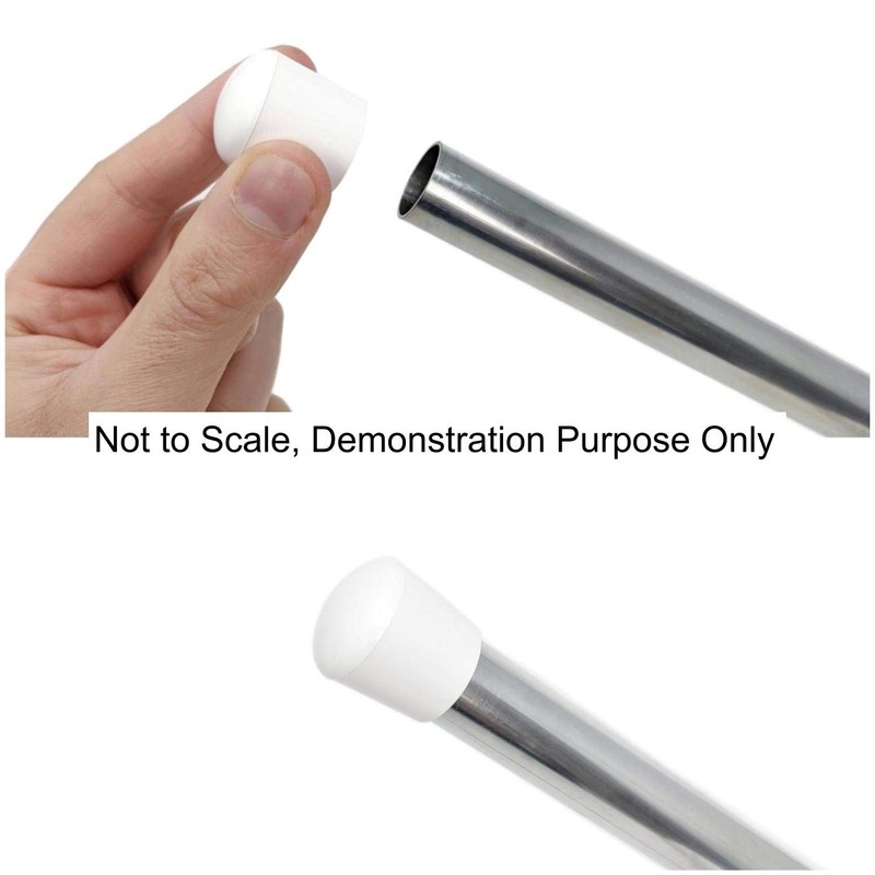 10mm Rubber Feet, White Tube End Caps, Pack of 4